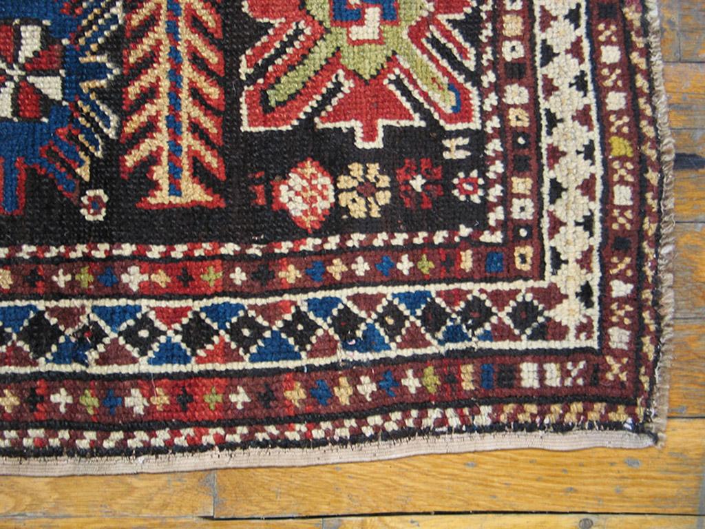 Hand-Knotted Early 20th Century Caucasian Karabagh Carpet ( 3'4