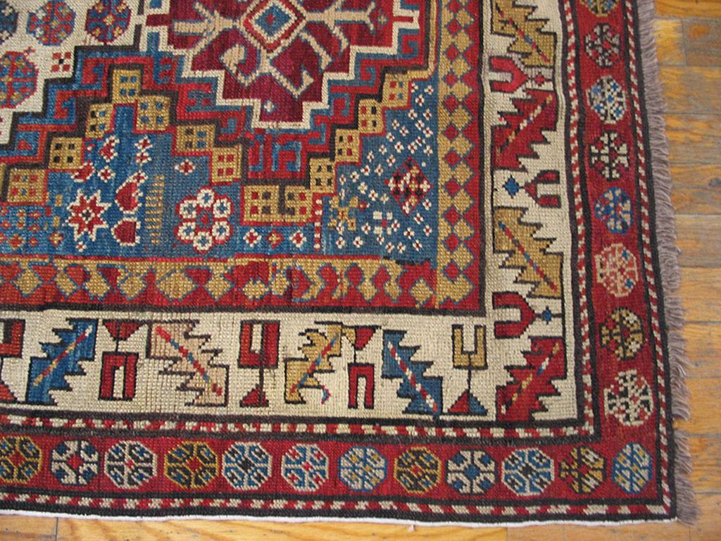 Hand-Knotted Late 19th Century Caucasian Shirvan Carpet ( 3'6