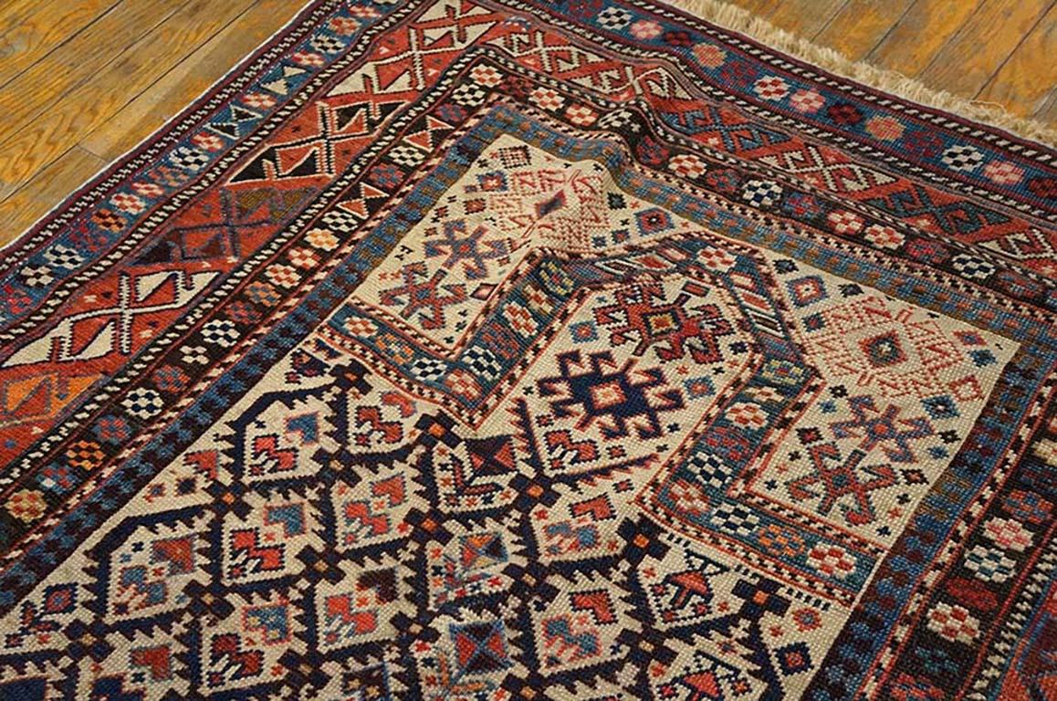 Hand-Knotted Antique Caucasus Rug For Sale