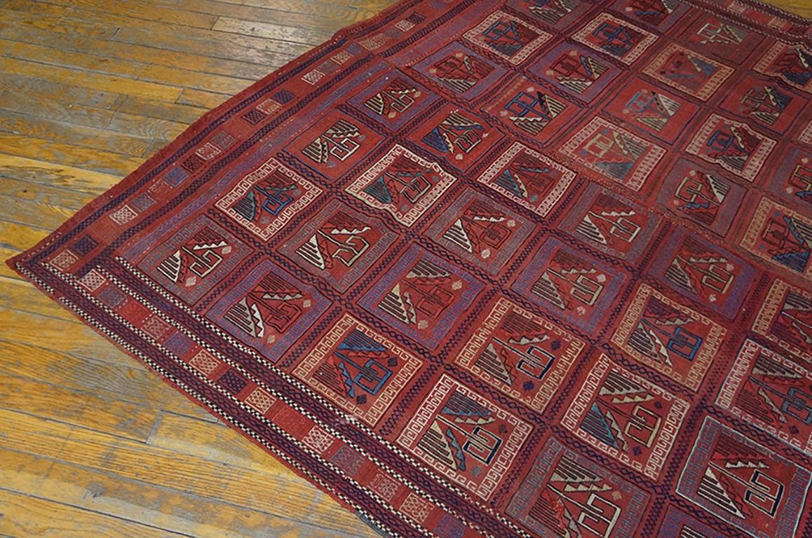 Tapis du Verneh caucasien à tissage plat du 19e siècle (5'8