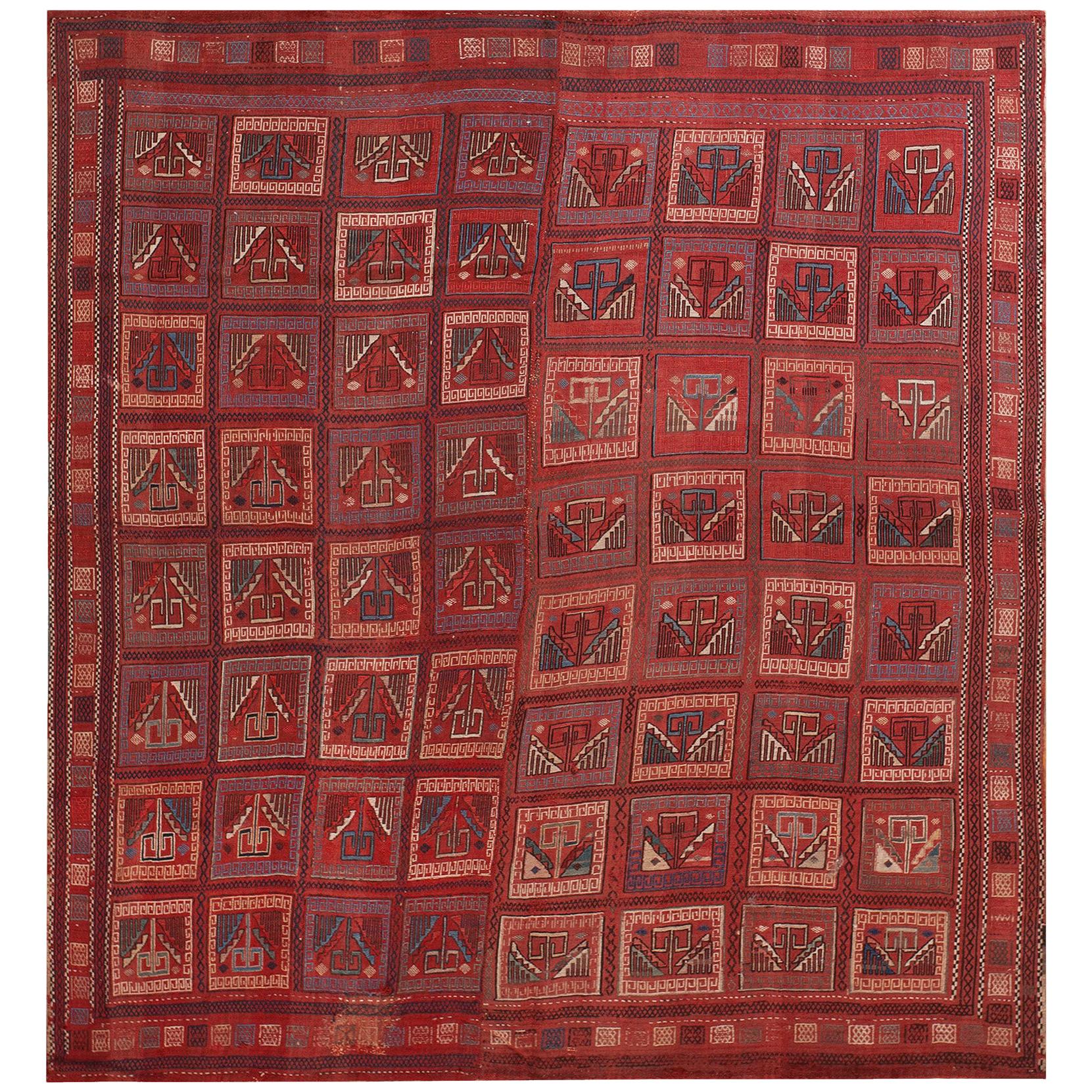 Antiker kaukasischer Teppich aus venezianischem Furnier