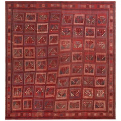 Antiker kaukasischer Teppich aus venezianischem Furnier