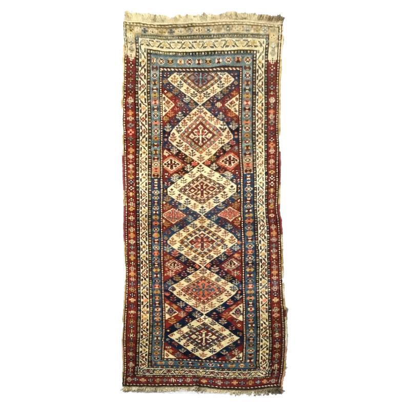 Antique Caucasus Wool Rug. 2.75 x 1.00 m For Sale