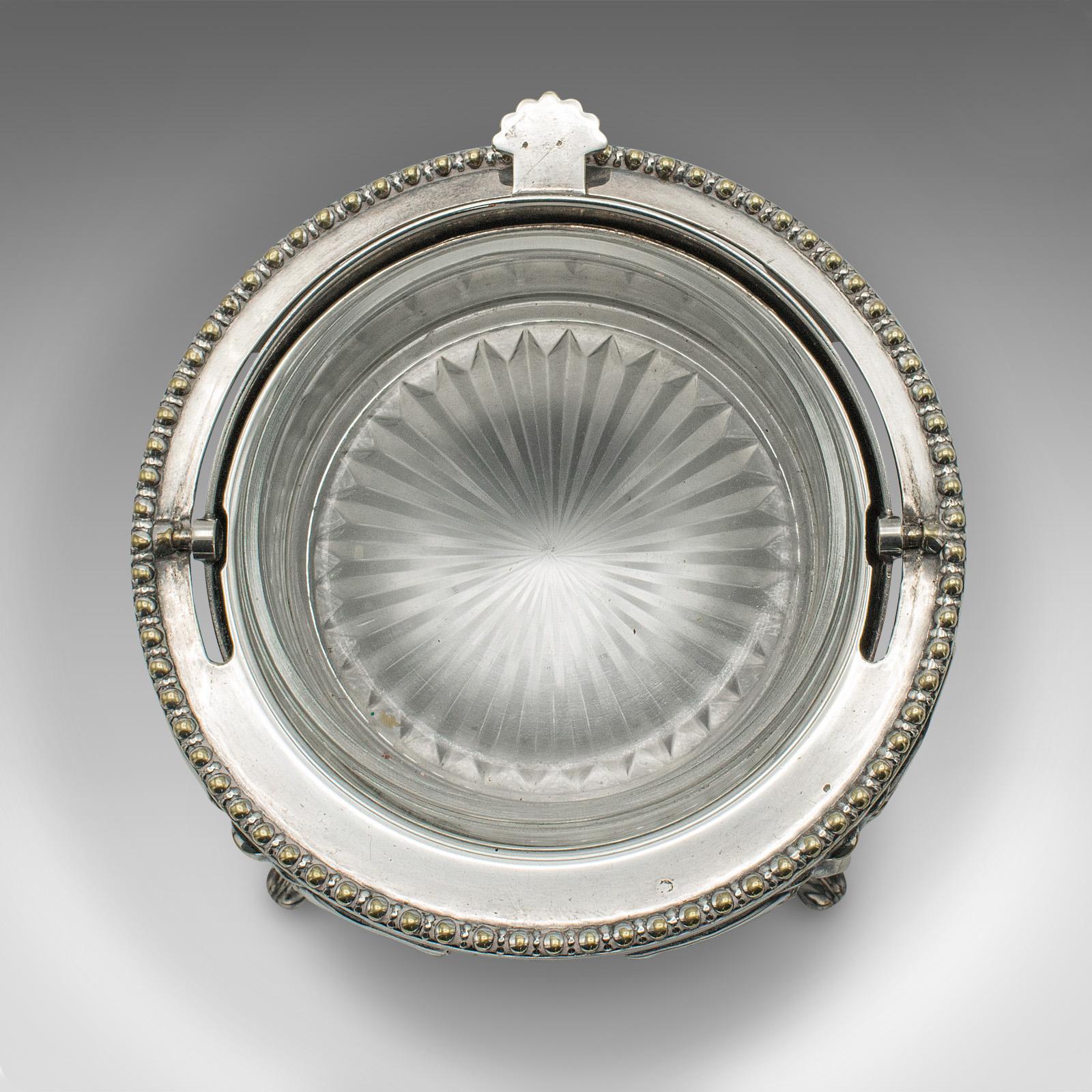 Antique Caviar Dome, English, Silver Plate, Glass, Serving Bowl, Edwardian, 1910 For Sale 4