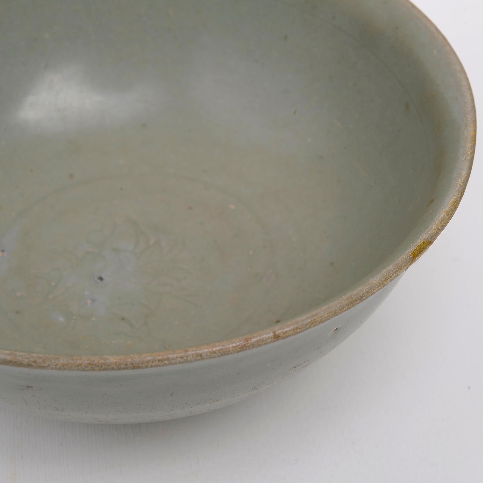 Hand-Crafted Antique Celadon Song Bowl For Sale
