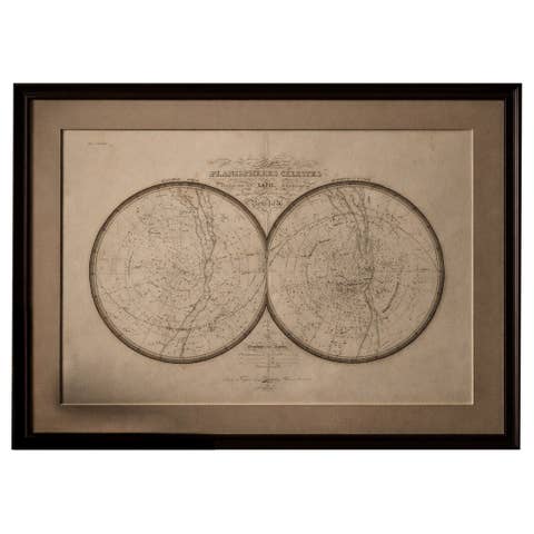 Antique Celestial Map, Planisphères Célestes, Lapie 1838 Astronomy