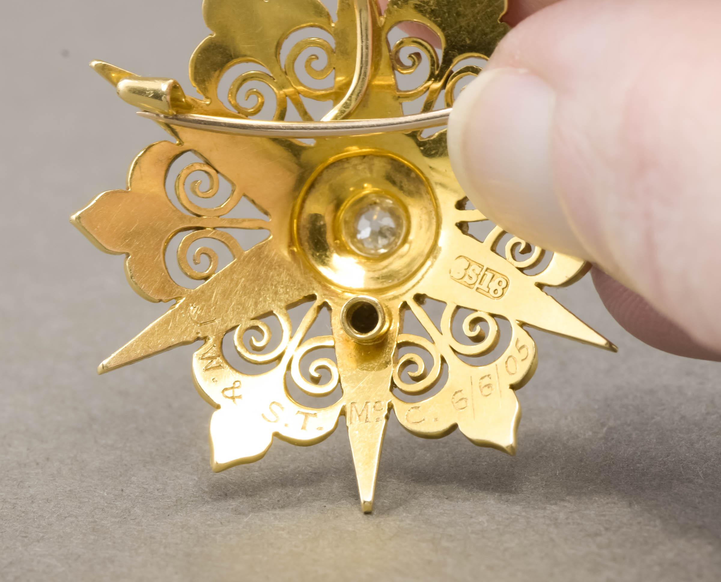 Antiker Celestial Star Anhänger - Brosche Halskette in passendem Etui mit Sternanhänger im Angebot 4
