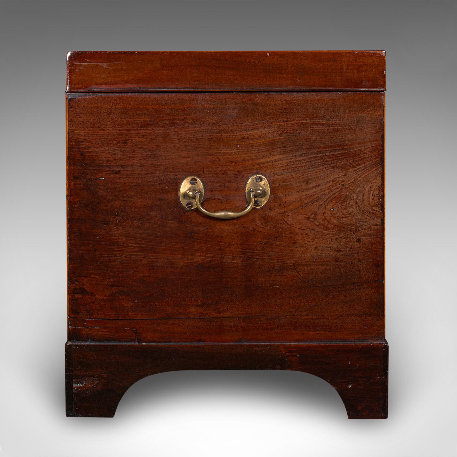Mahogany Antique Cellarette, English, Wine Cellar, Fireside Store, Blanket Box, Georgian For Sale