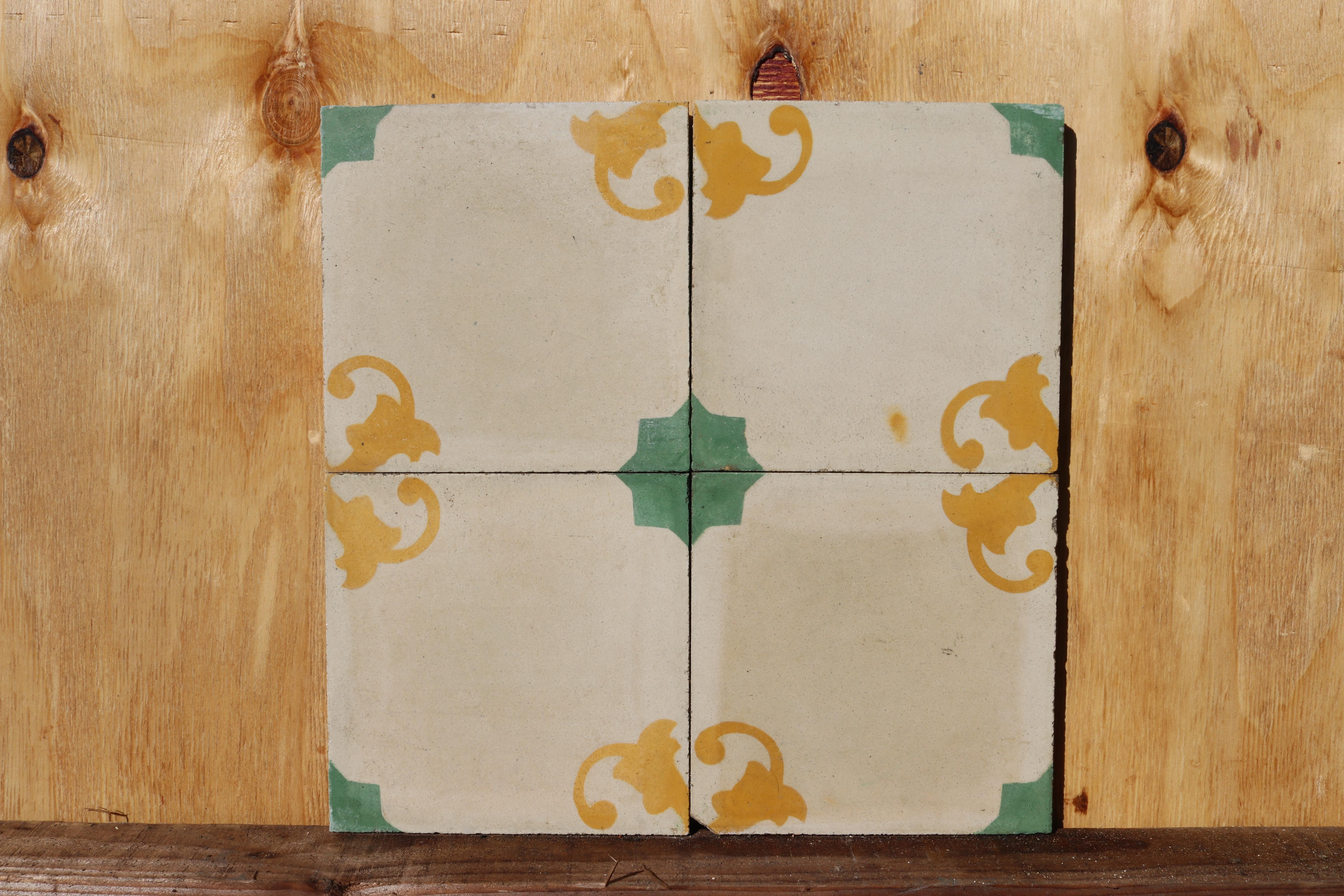 20th Century Antique Cement Floor or Wall Tiles For Sale