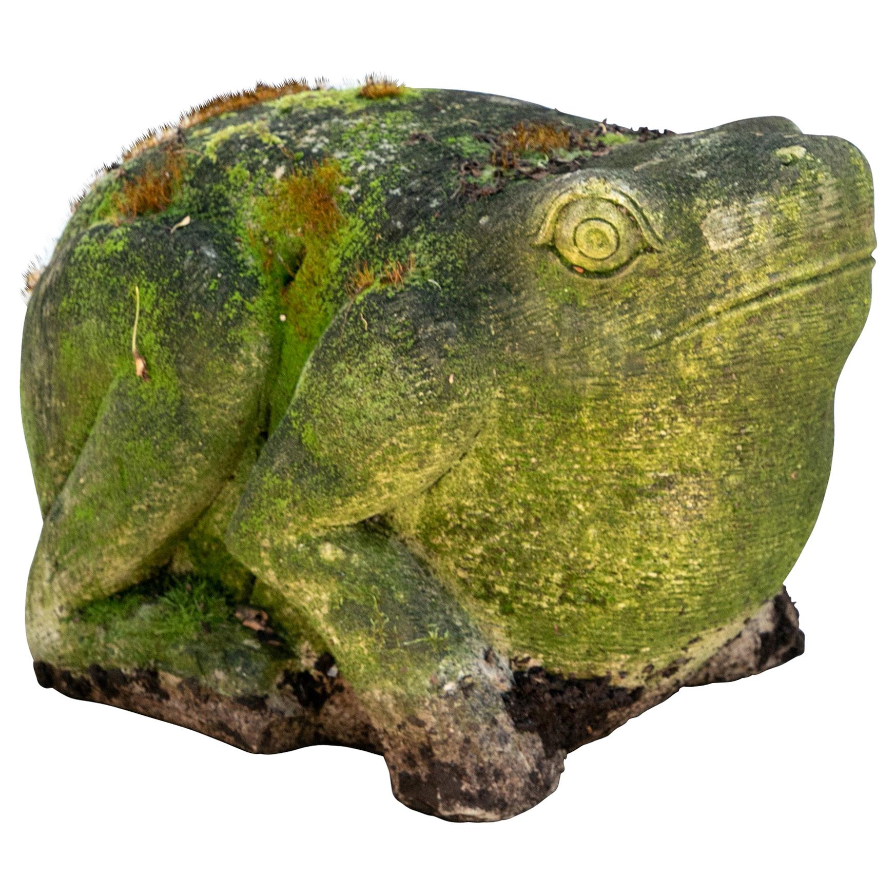 Antique Cement Garden Frog Figure