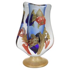 Antique Cenedese Aquarium Sommerso Murano Glass Vase