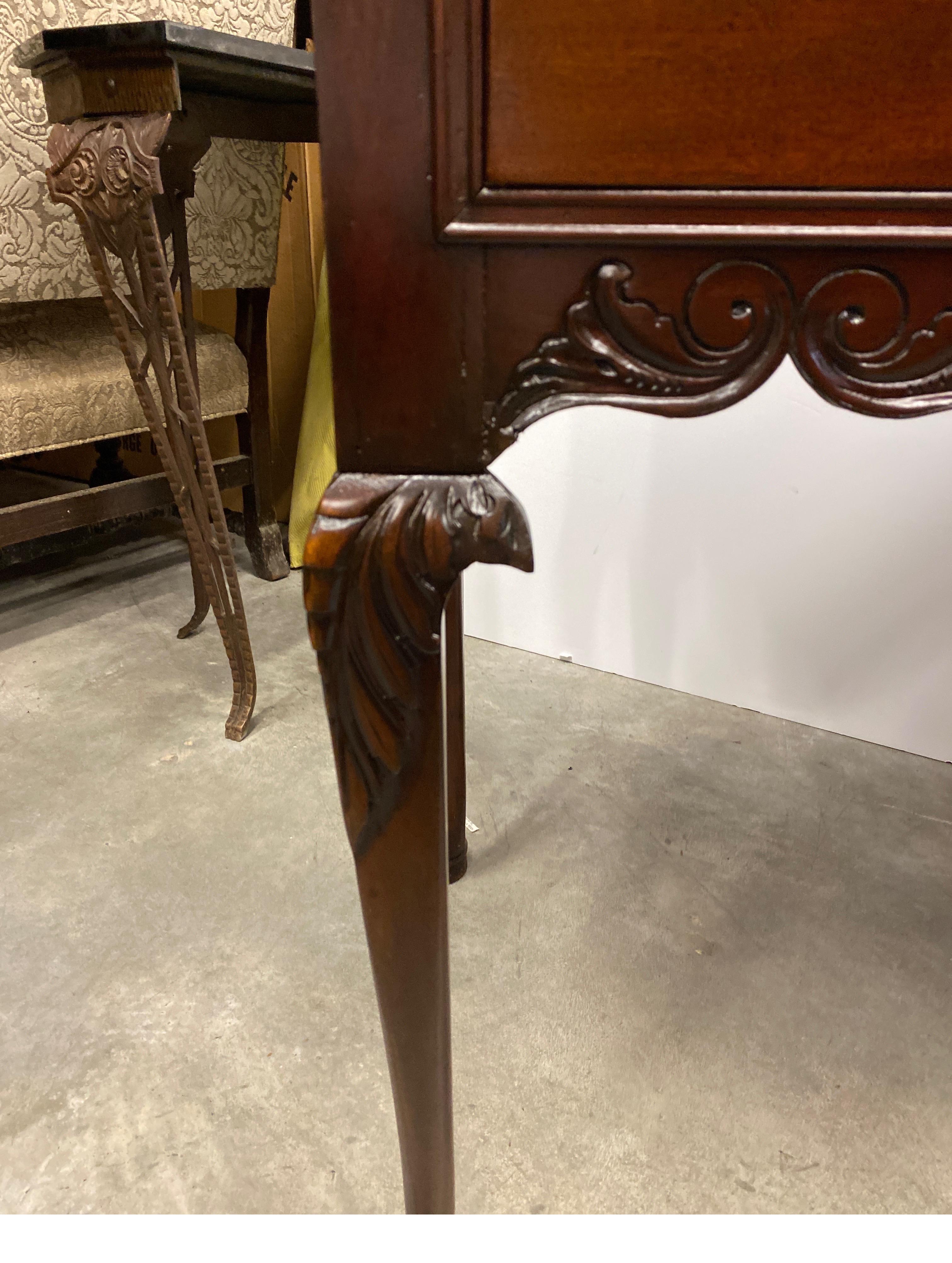 American Antique Centennial Hand Carved Mahogany Lowboy For Sale