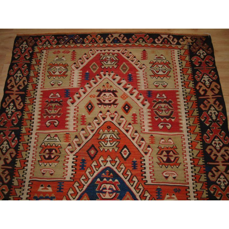 Antique Central Anatolian Konya Prayer Kilim In Good Condition For Sale In Moreton-In-Marsh, GB