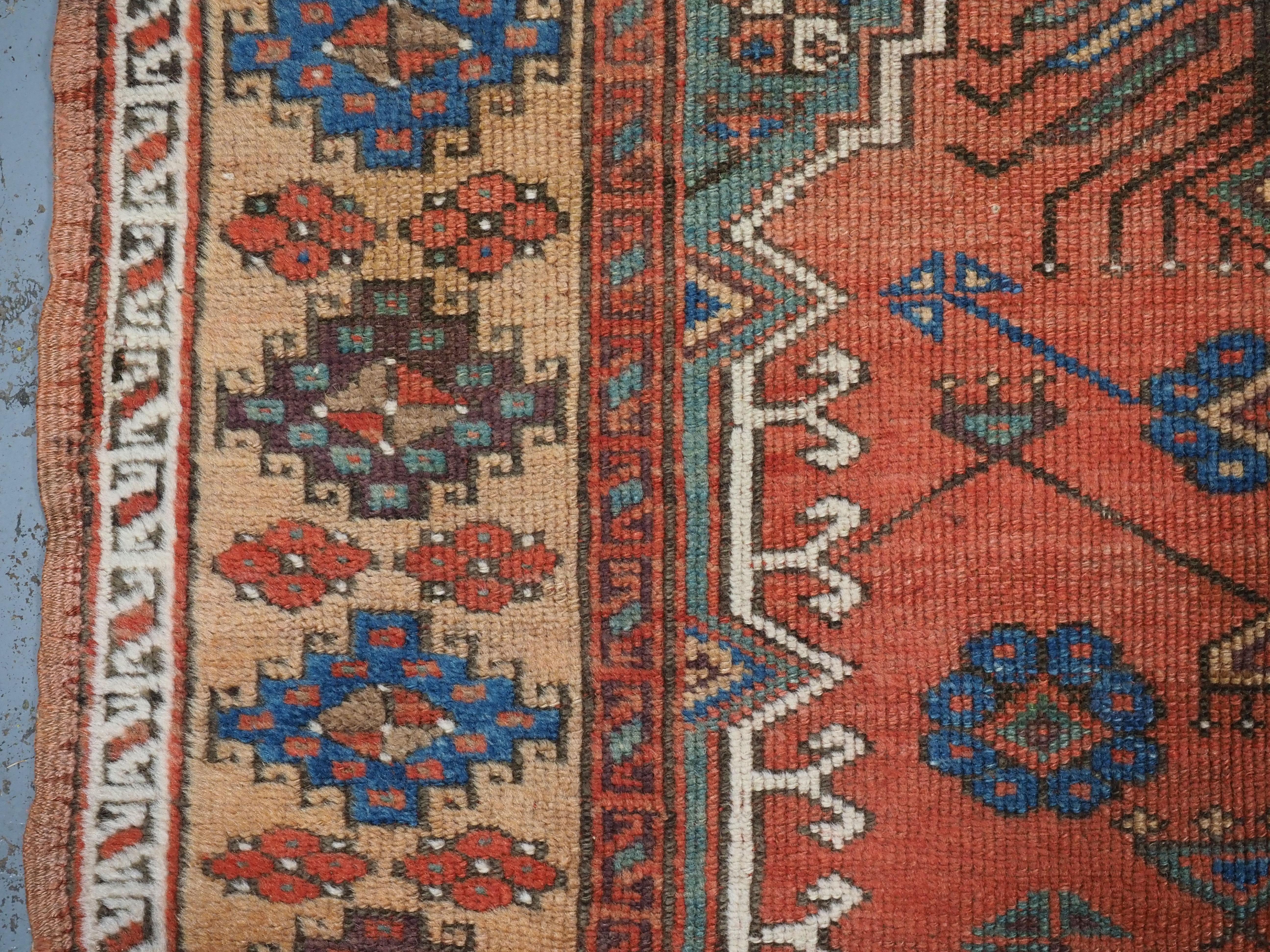 Wool Antique Central Anatolian Konya region village prayer rug.  Circa 1850. For Sale