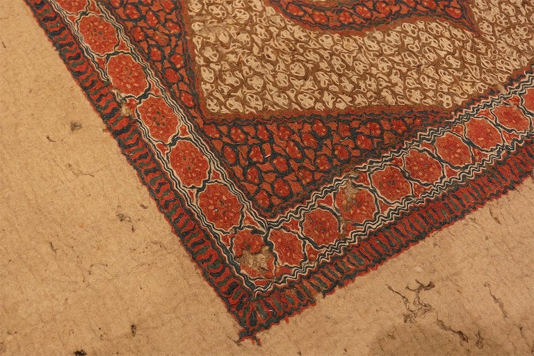 Antique Central Asia Felt Runner Rug. Size 4 ft 6 in x 11 ft 3 in For