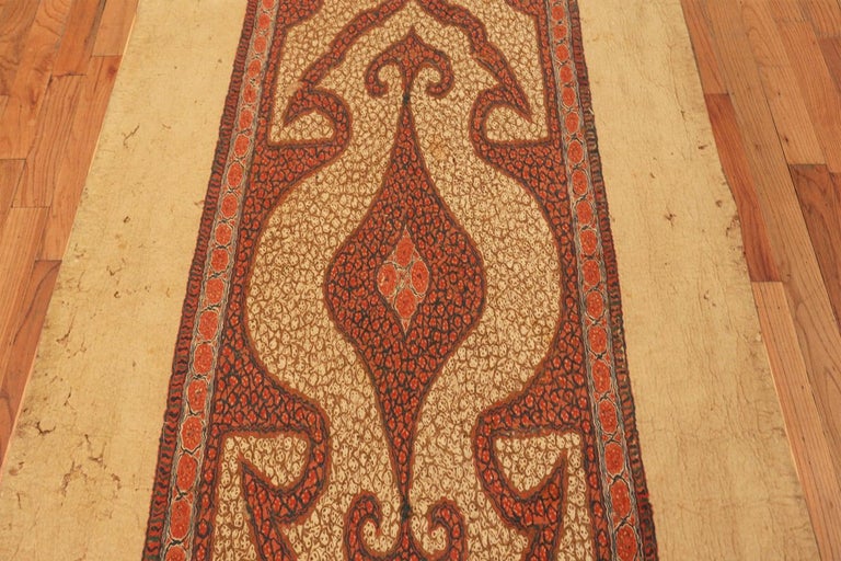 Antique Central Asia Felt Runner Rug. Size 4 ft 6 in x 11 ft 3 in For