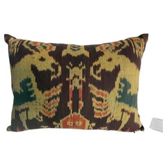 Antique Central Asian Ikat Pillow, Circa 1850