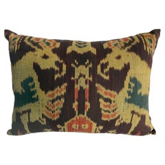 Antique Central Asian Ikat Pillow, Circa 1850
