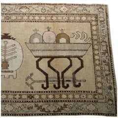 Antique Central Asian Khotan Samarkand Rug 7'3'' X 4'1''