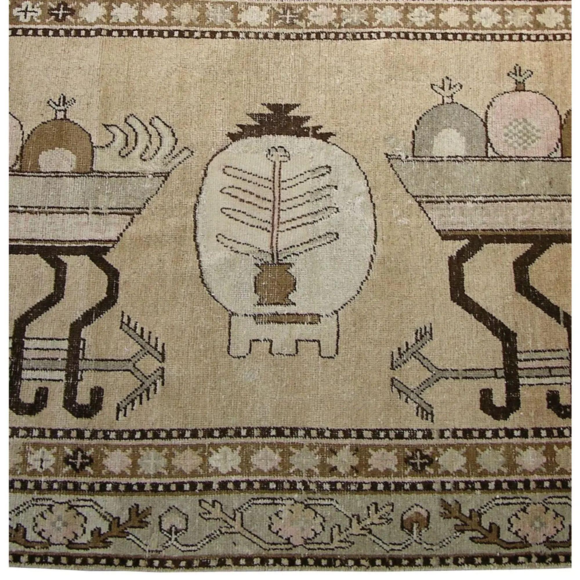 Asiatique Ancien tapis Khotan Samarkand d'Asie centrale 7'3'' X 4'1'' en vente