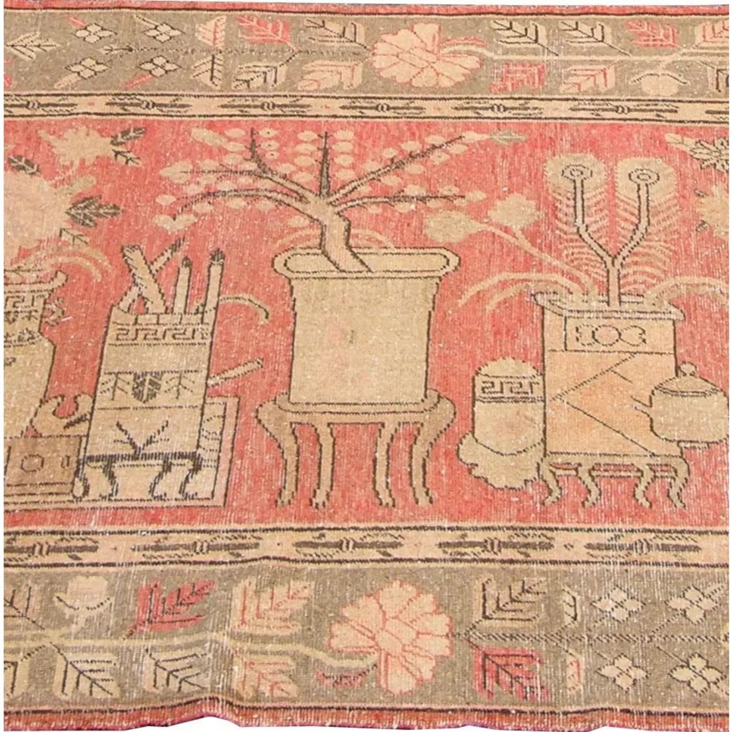 Antiker zentralasiatischer Khotan-Teppich Sarmarkand - 8'0'' X 4'9'' im Zustand „Gut“ im Angebot in Los Angeles, US