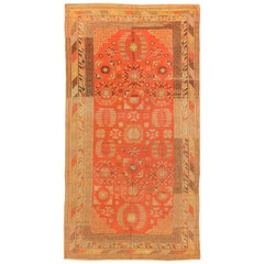 Antique Central Asian Rug Khotan Design with Unique Oriental Patterns circa 1920