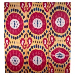 Antique Central Asian Silk Ikat Panel, Uzbekistan