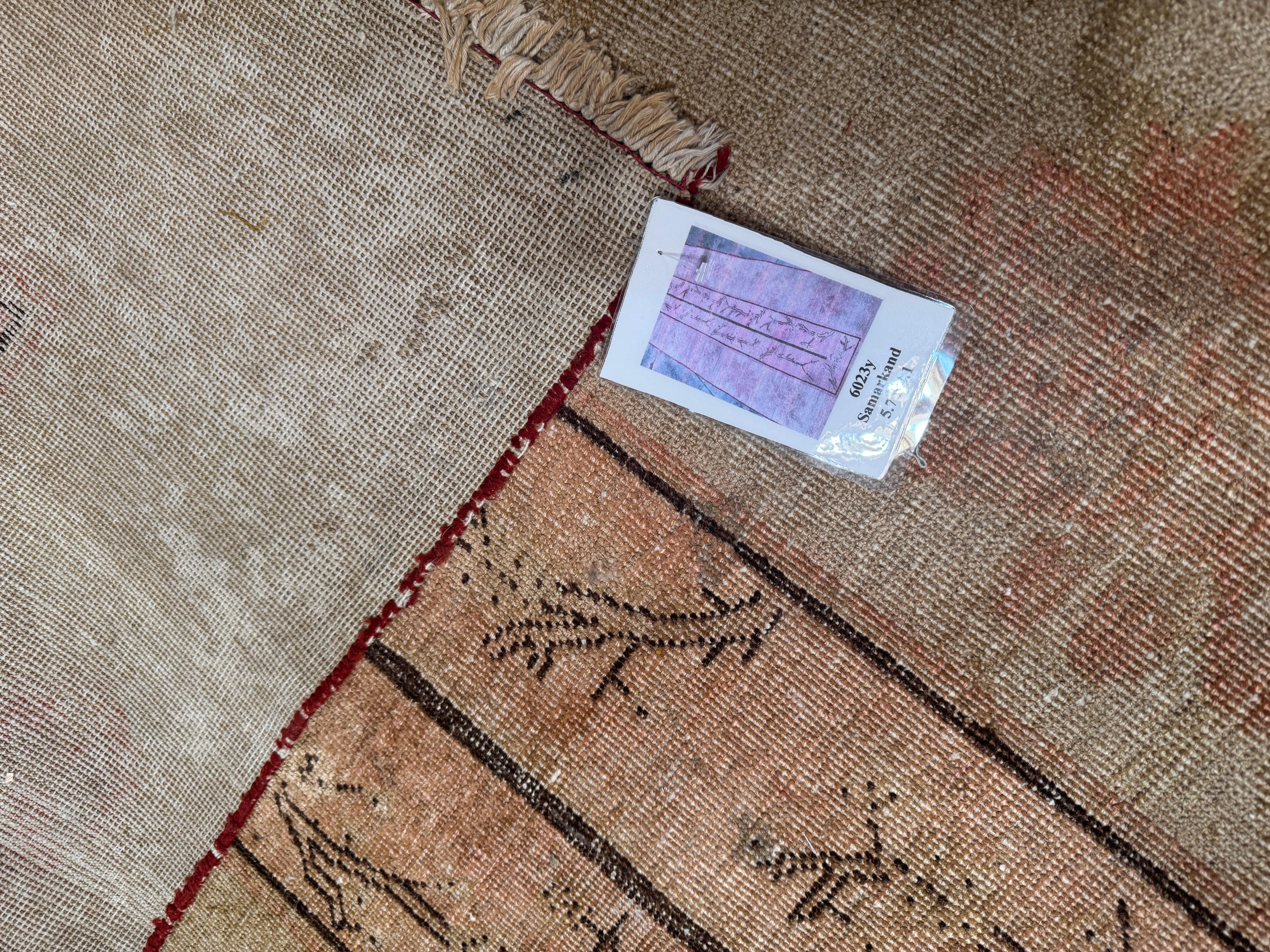Annodato a mano Antique Central Asian Style Samarkand Rug in vendita