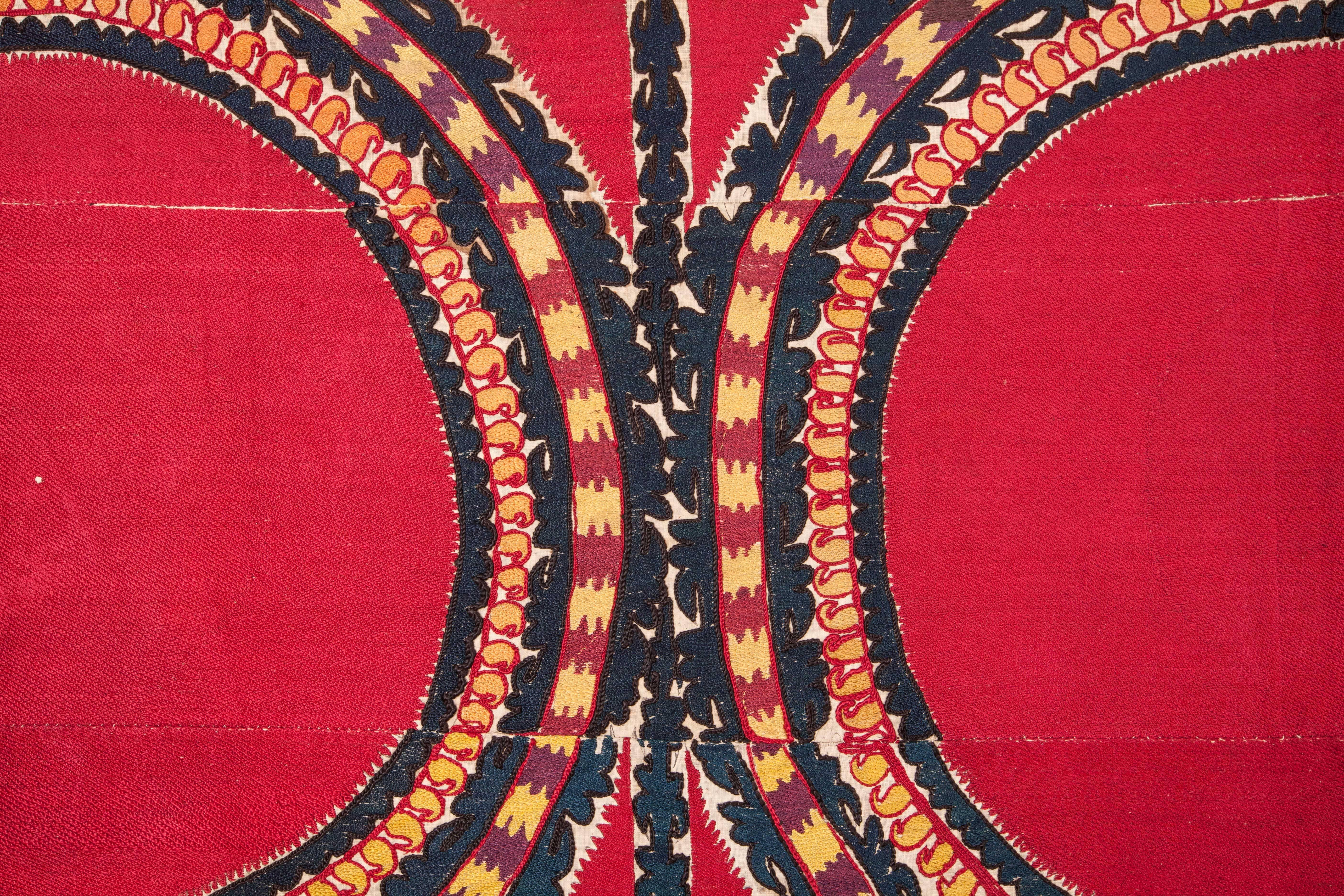 Embroidered Antique Central Asian Tashkent Suzani from Uzbekistan