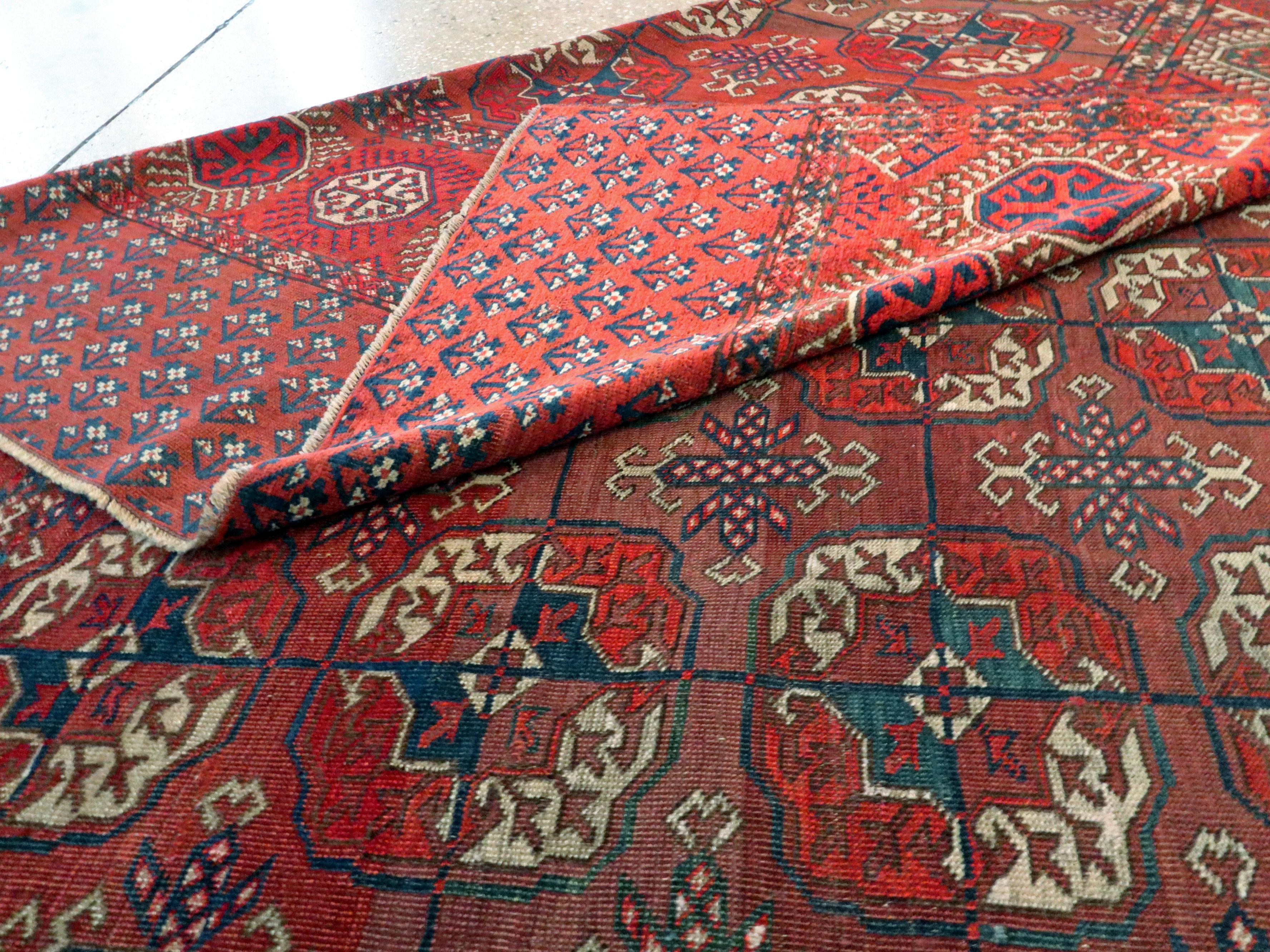 Antique Central Asian Tekke Carpet For Sale 3