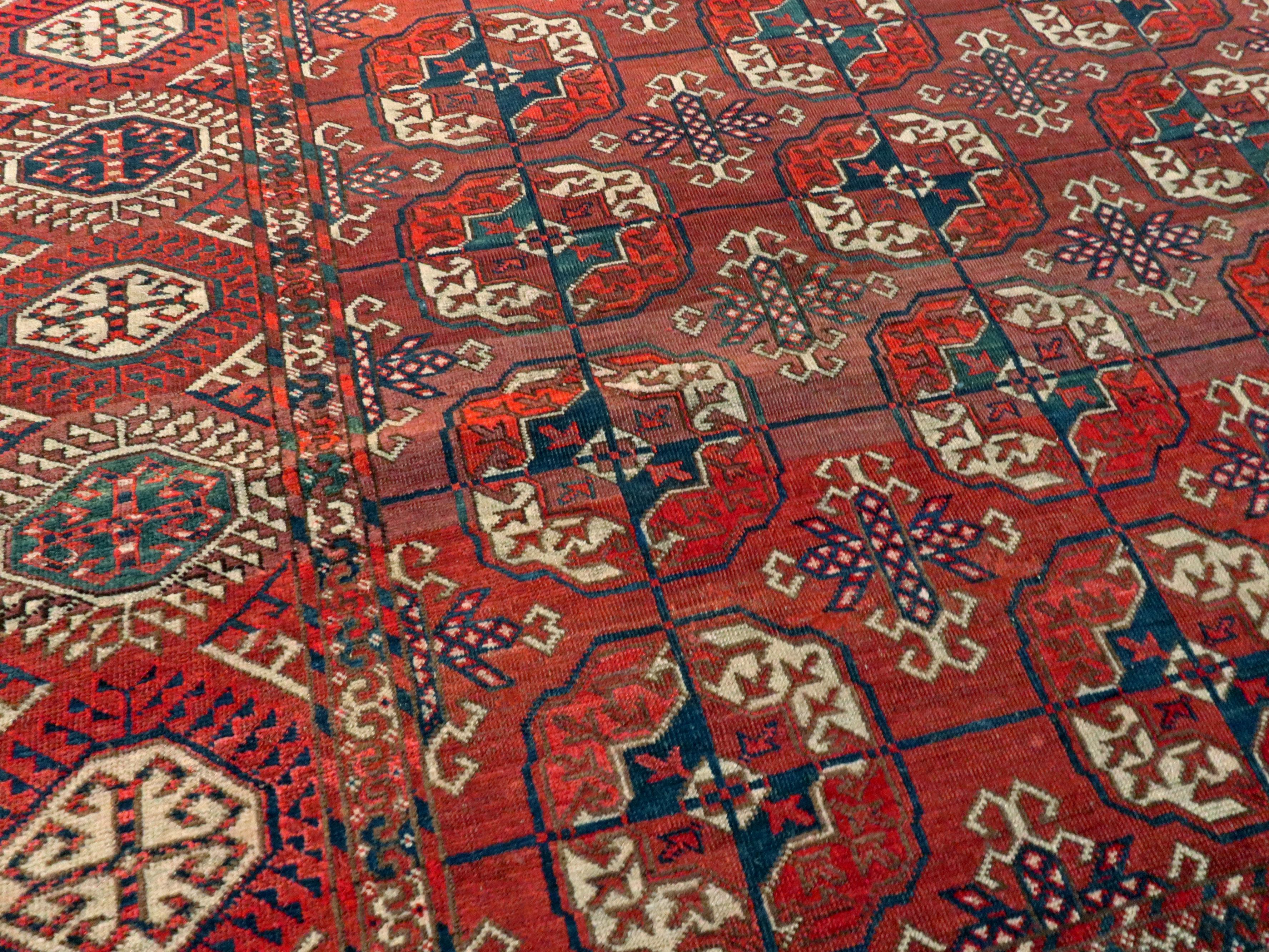 20th Century Antique Central Asian Tekke Carpet For Sale