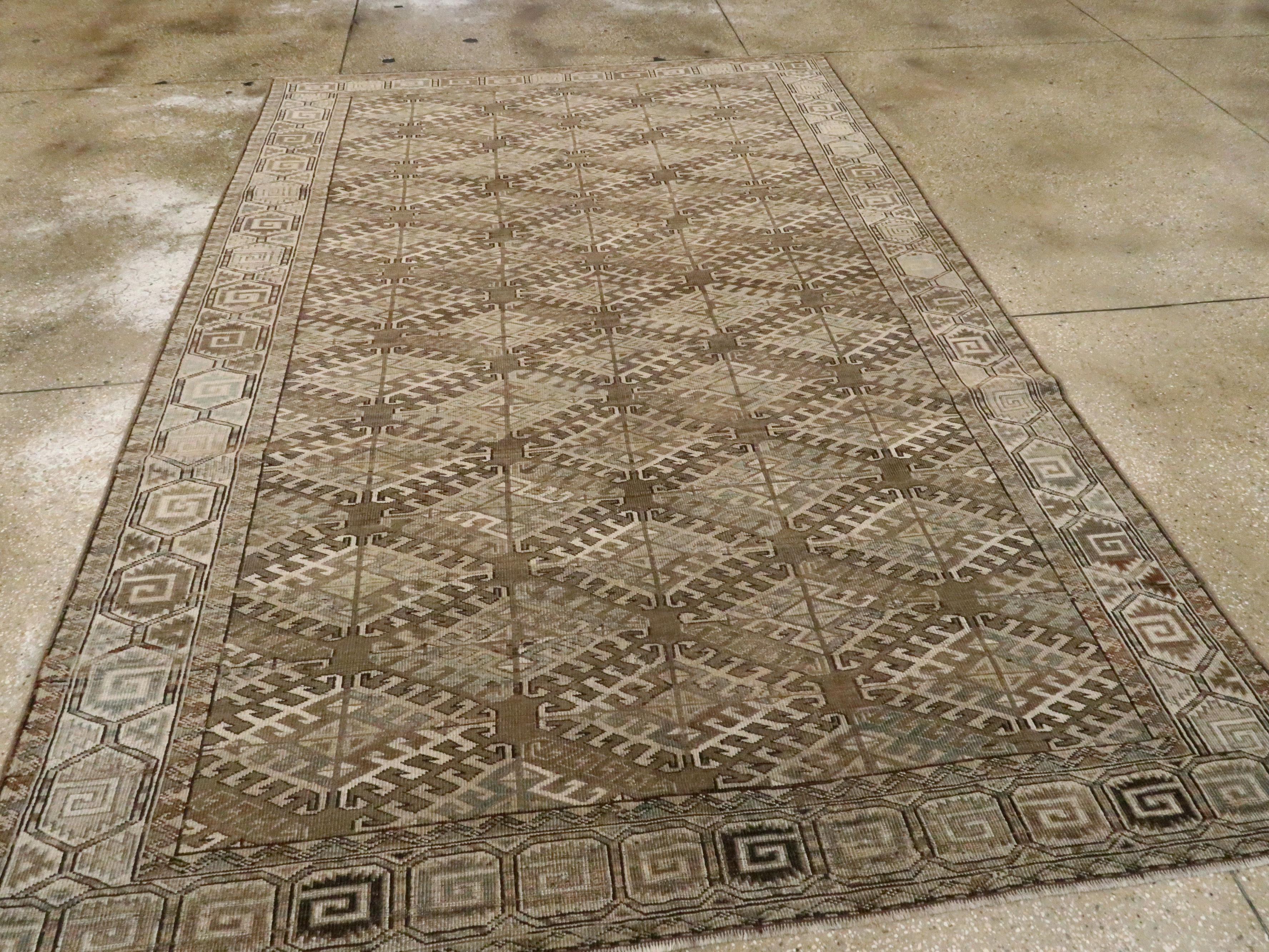 20th Century Antique Central Asian Turkoman Carpet For Sale