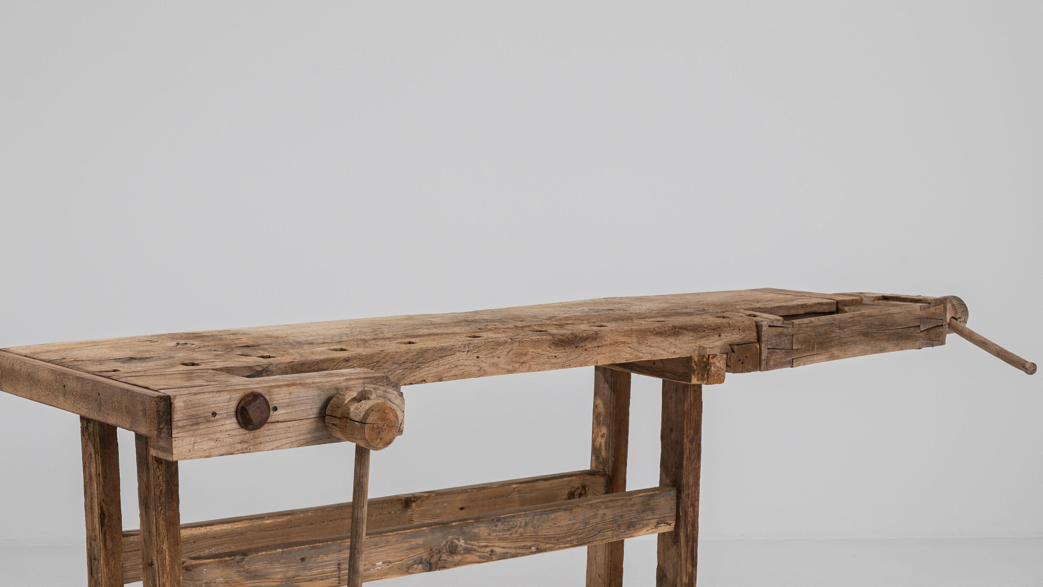 Wood Antique Central European Carpenter’s Bench For Sale