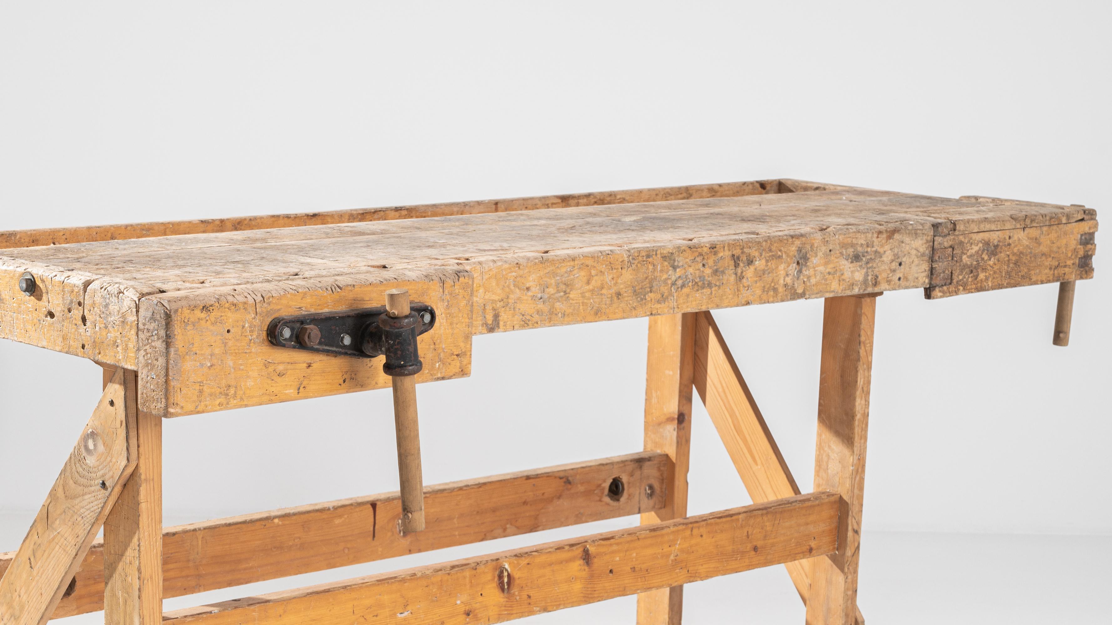 Metal Antique Central European Carpenter’s Bench For Sale