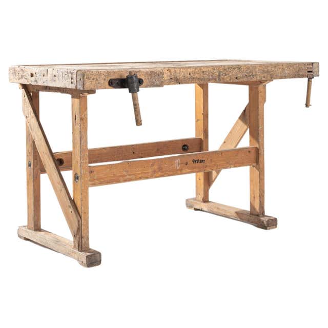 Antique Carpenter's Workbench, Solid Wood, German at 1stDibs ...