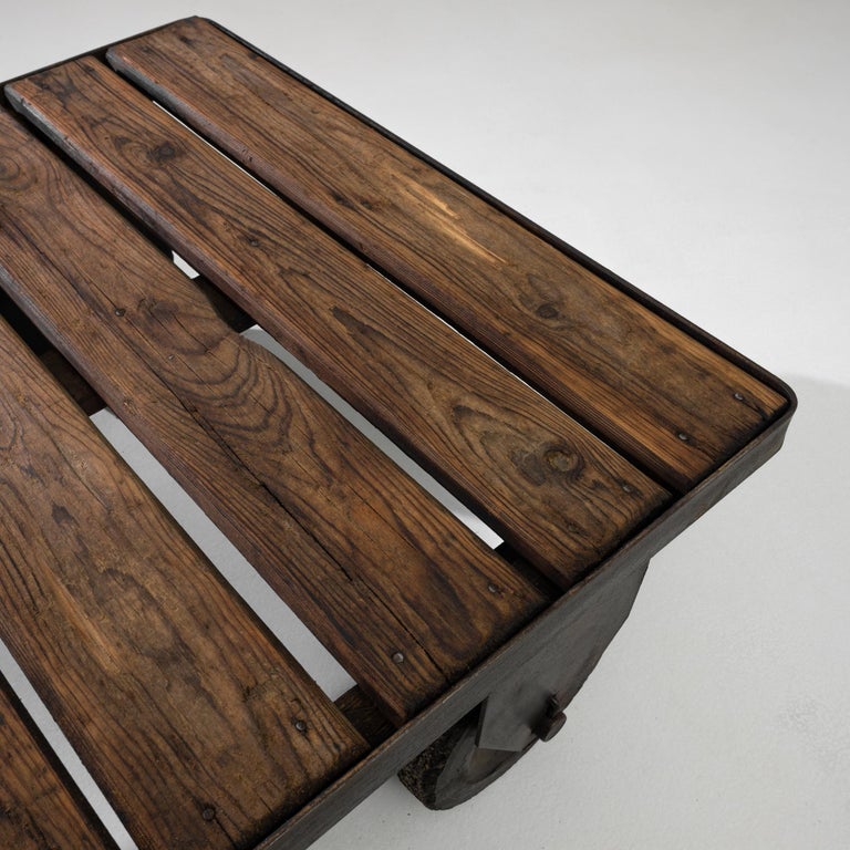 Antique Central European Industrial Cart Coffee Table For Sale at 1stDibs