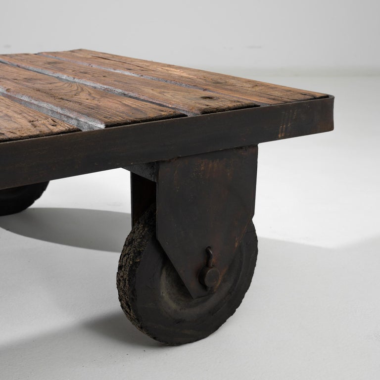 Antique Central European Industrial Cart Coffee Table For Sale at 1stDibs