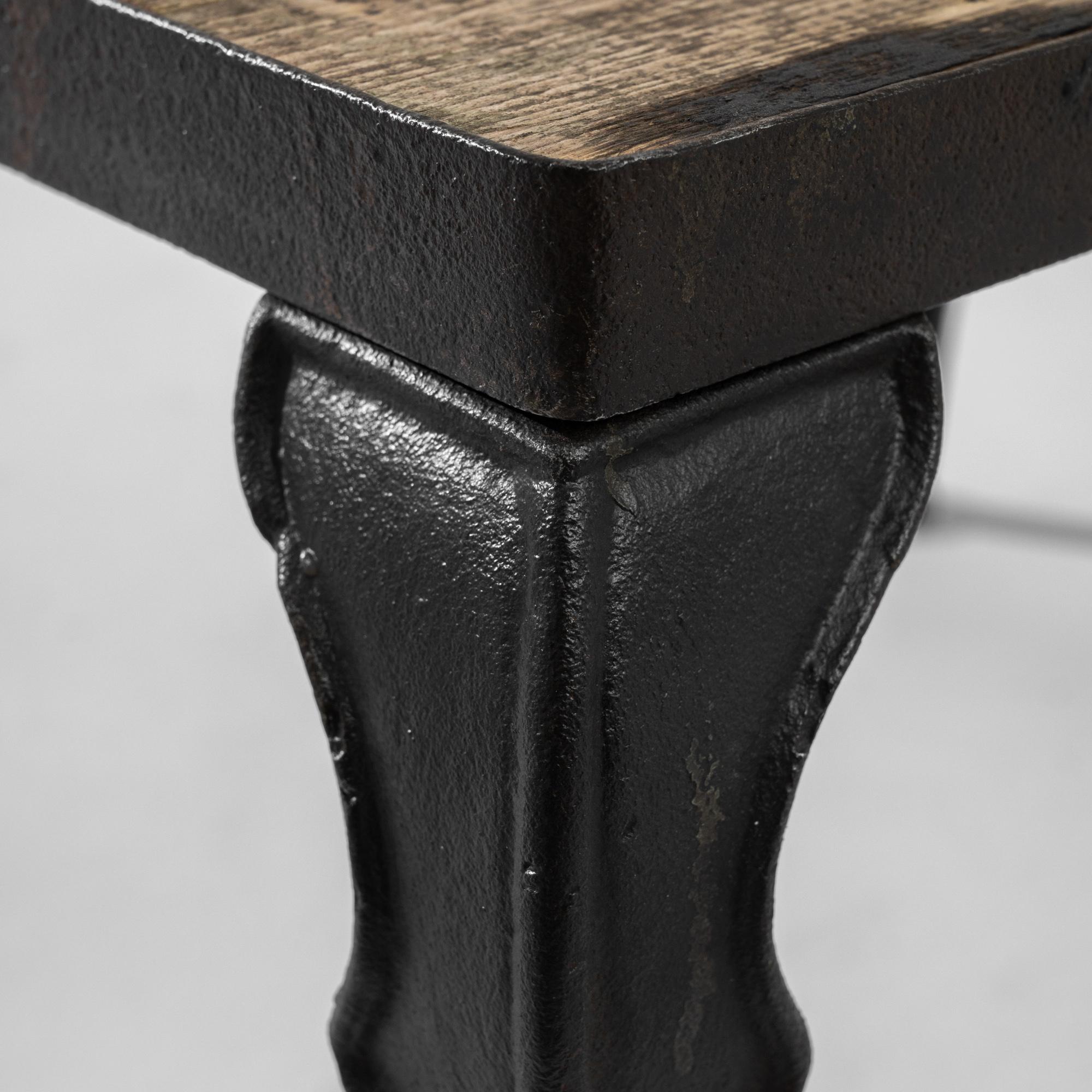 Wood Antique Central European Iron Table For Sale