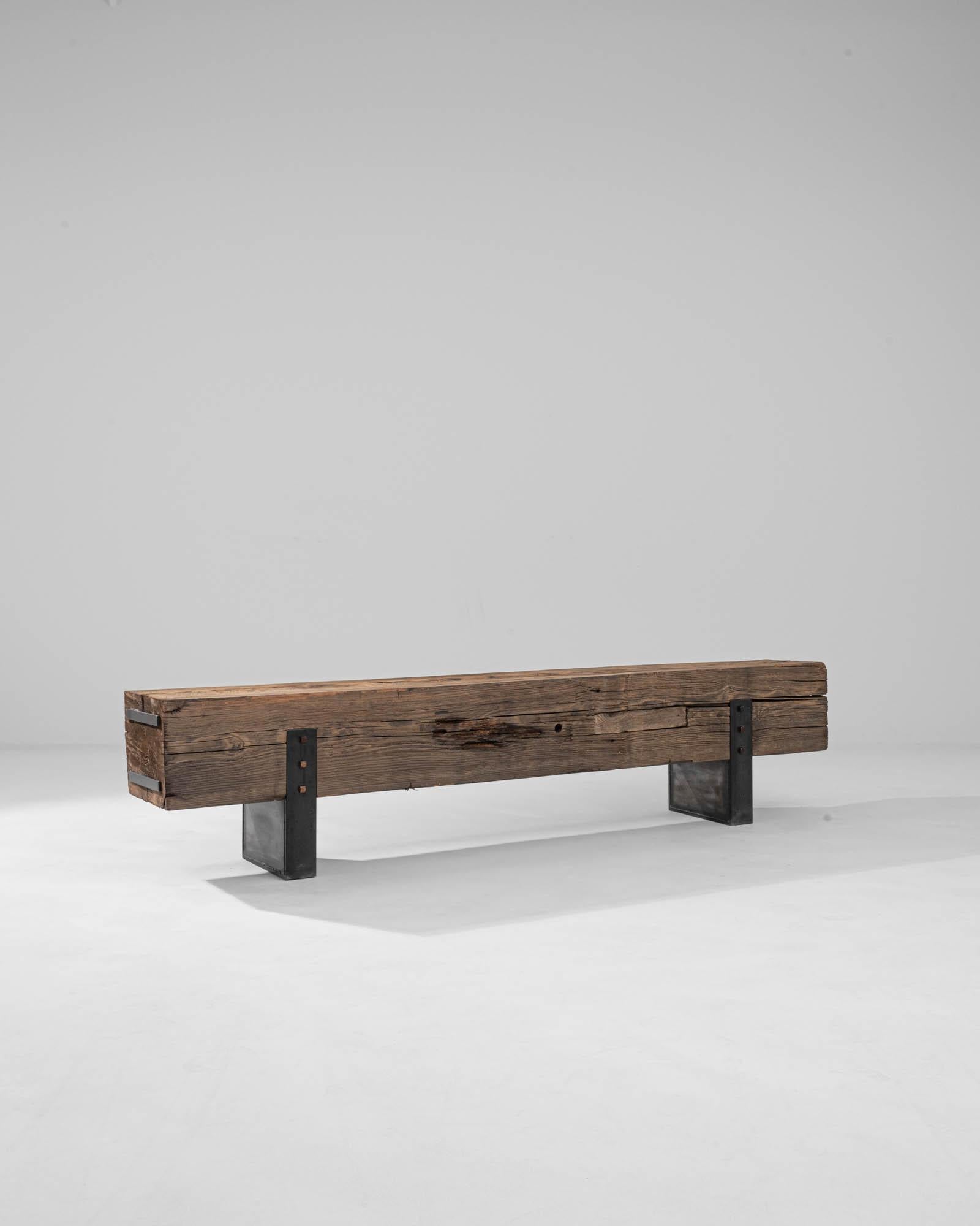 Rustic Antique Central European Timber Bench