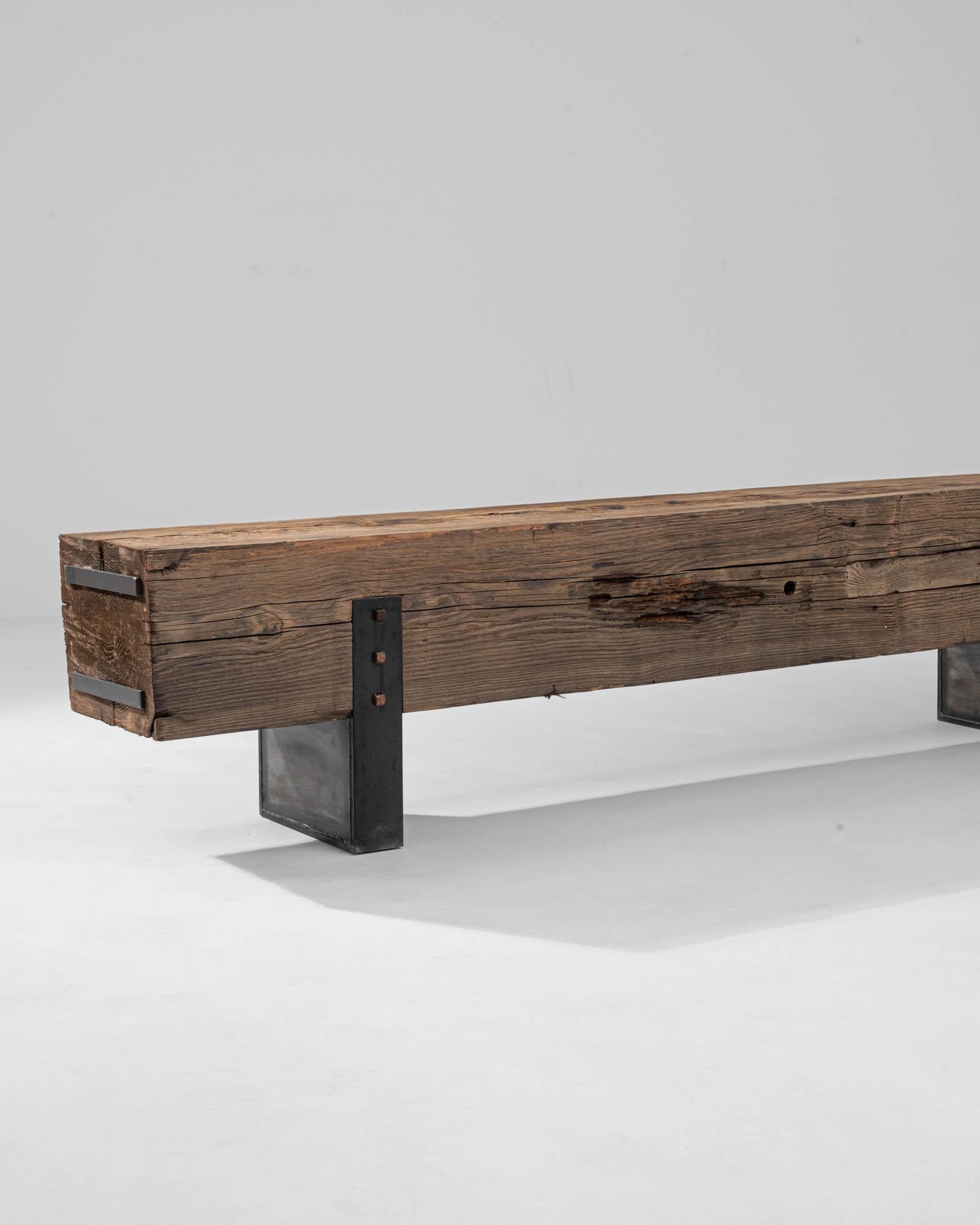 Early 20th Century Antique Central European Timber Bench