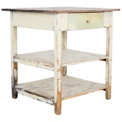 Antique Central European Wooden Side Table Antique Central European Wooden Side Table