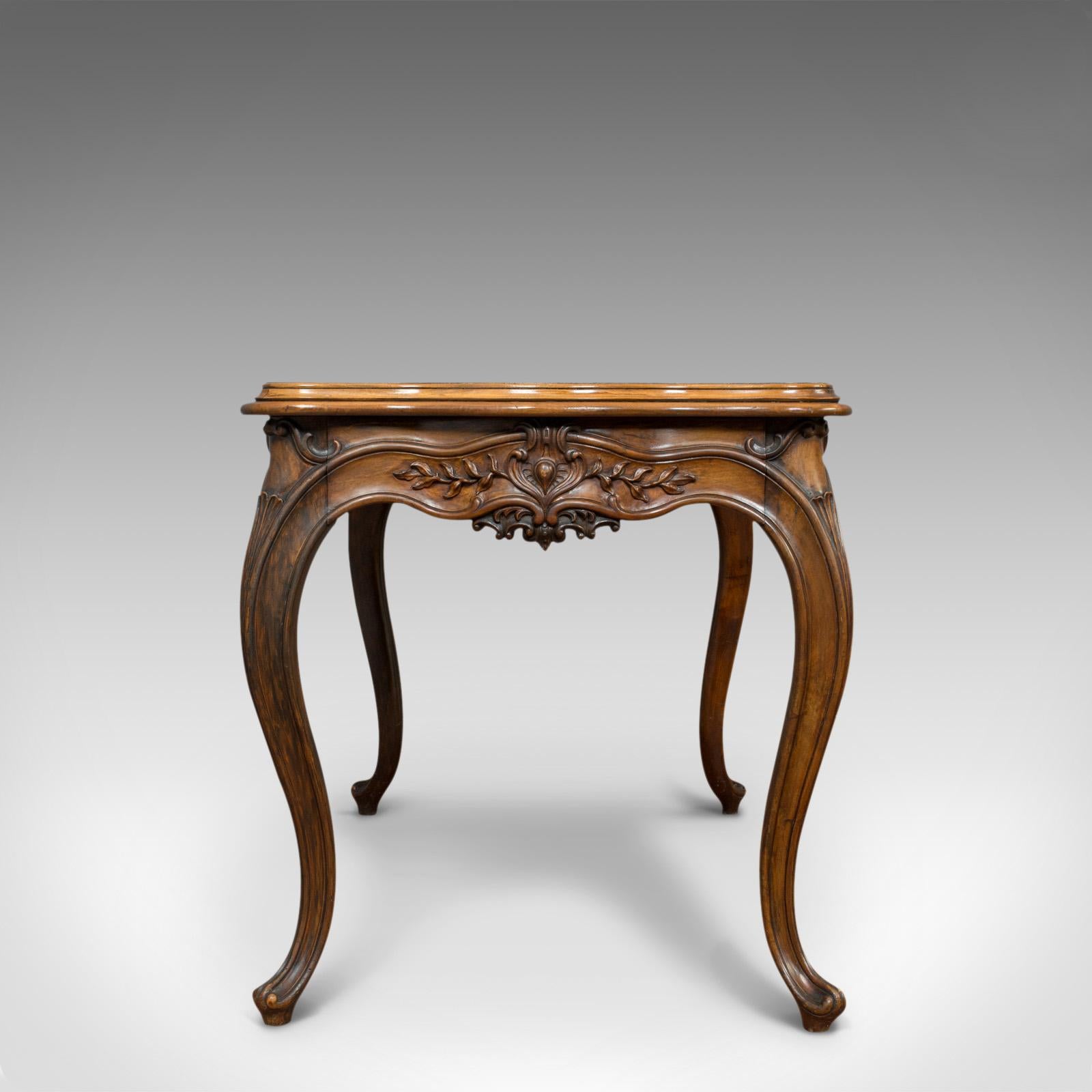 19th Century Antique Centre Table, French, Walnut, Serpentine, Occasional, Louis XV Taste