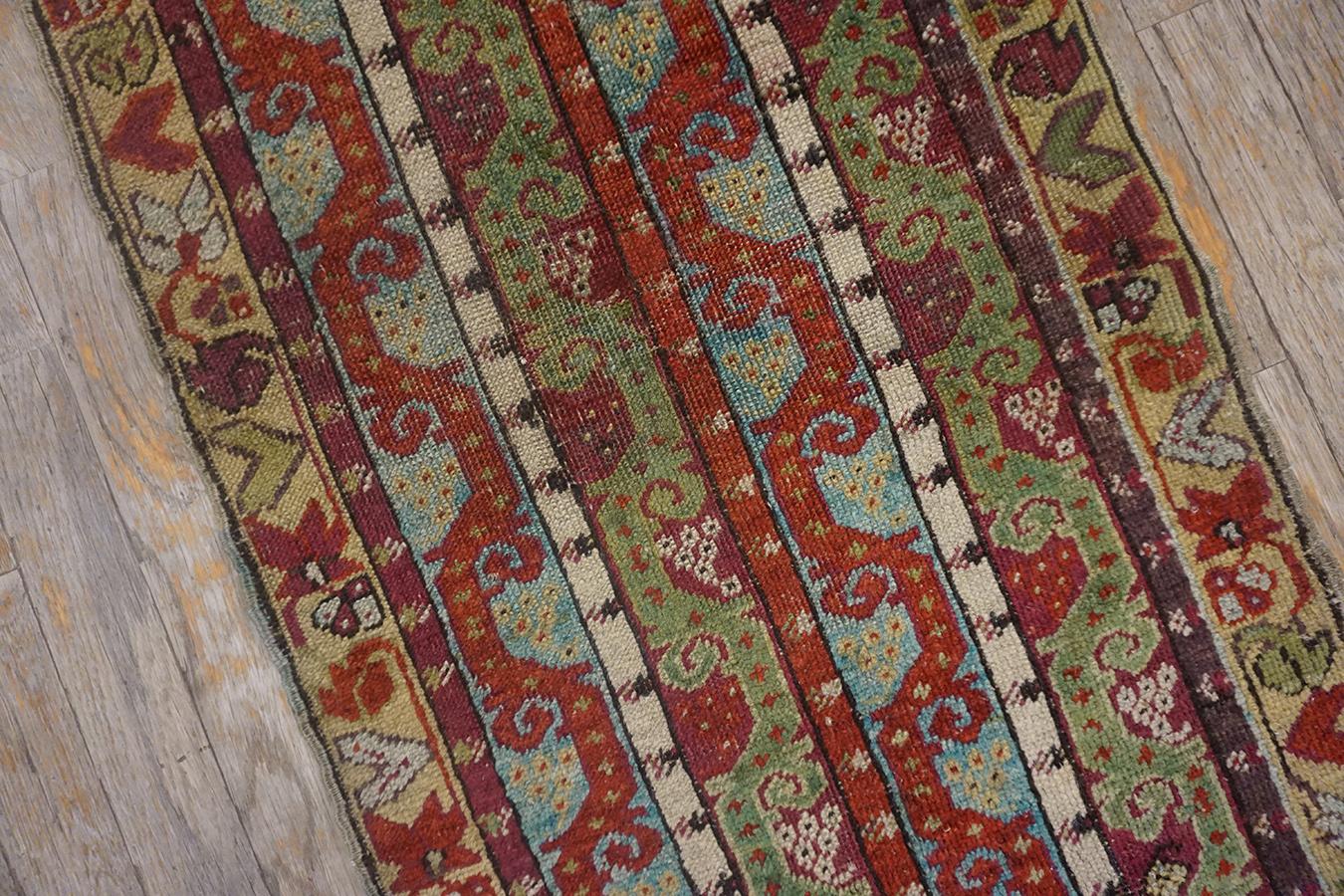 Late 19th Century 19th Century Turkish Sivas Yastik Carpet ( 1'8