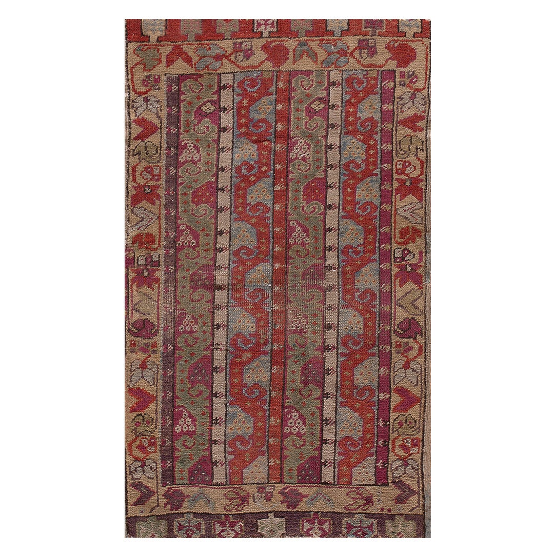 19th Century Turkish Sivas Yastik Carpet ( 1'8" x 3'1" - 51 x 194 ) For Sale