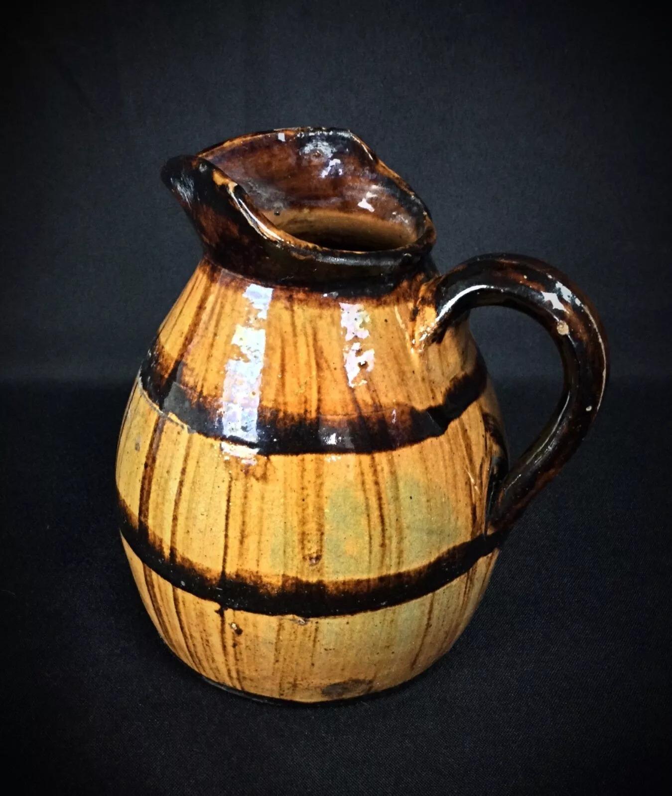 Jarra de cerámica antigua en forma de barril - Encantador diseño vintage - 2Y272 Desconocido en venta