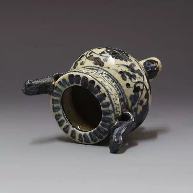 19th Century Antique Ceramic Blue White Branches Burner