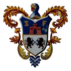 Antique Ceramic Dish with Heraldic Emblem Laveno Design Guido Andlovitz, 1940s