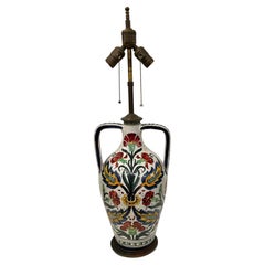Antique Ceramic Floral Lamp