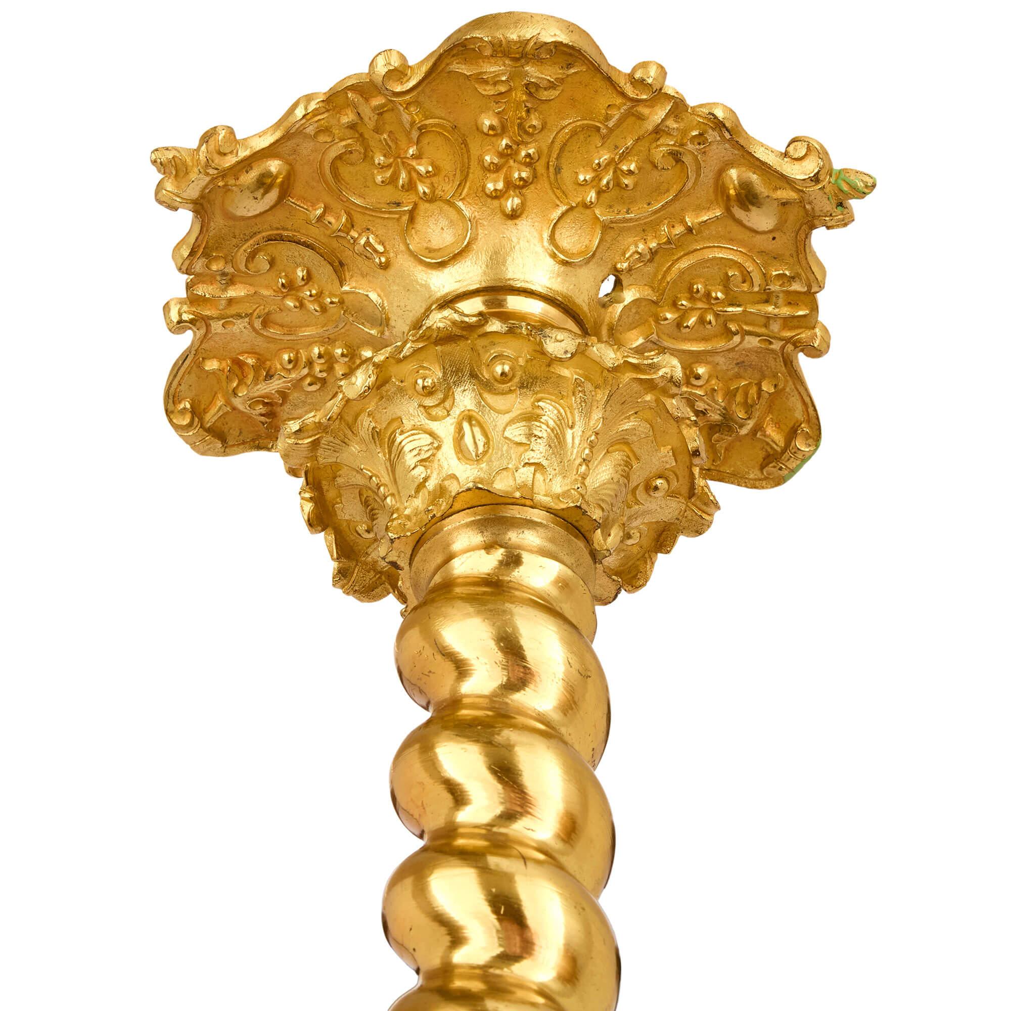 Antique Ceramic, Glass, and Ormolu Chandelier In Good Condition For Sale In London, GB