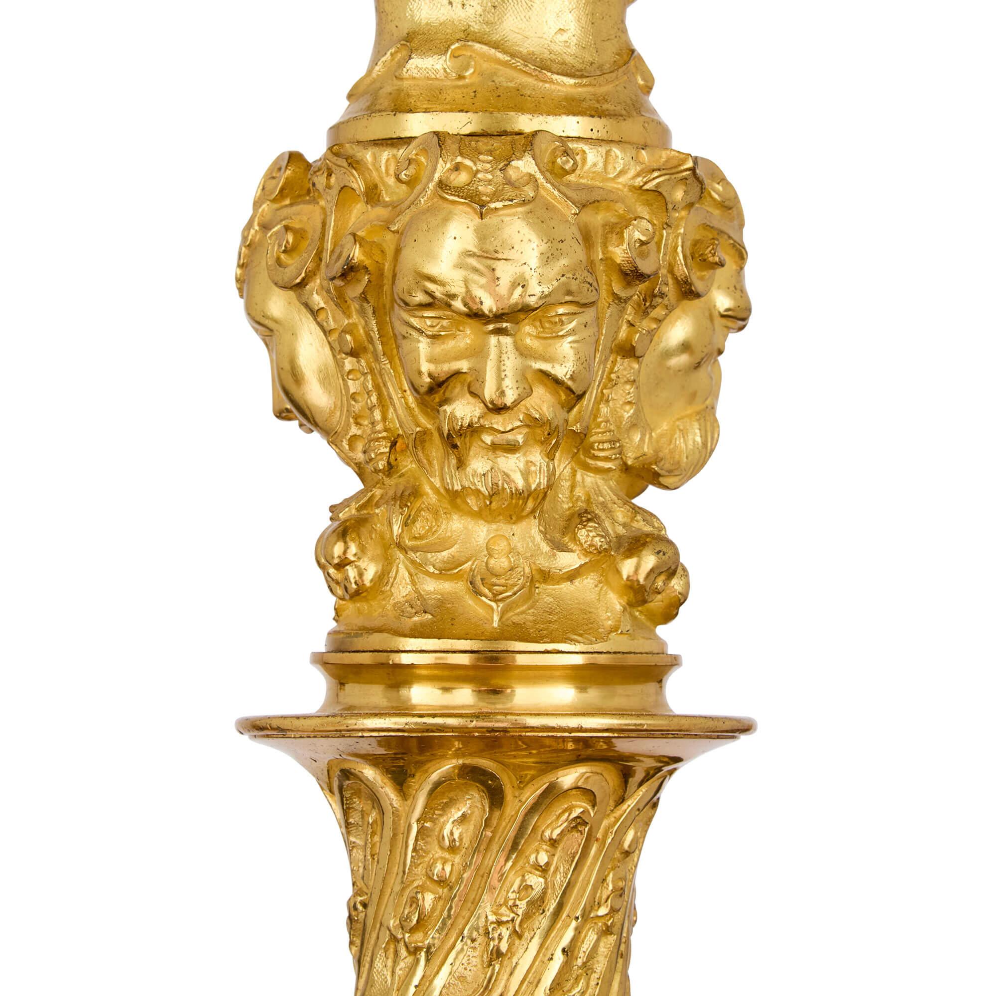 19th Century Antique Ceramic, Glass, and Ormolu Chandelier For Sale